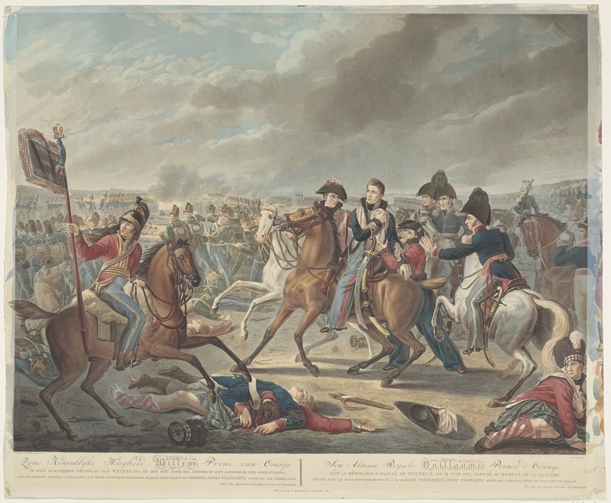 Ő Királyi Fensége William Prince of Orange a dicsőséges waterlooi csatában, 1815. június 18-án, megsebesült a győzelem pillanatában / Altesse Royale Guillaume Prince d