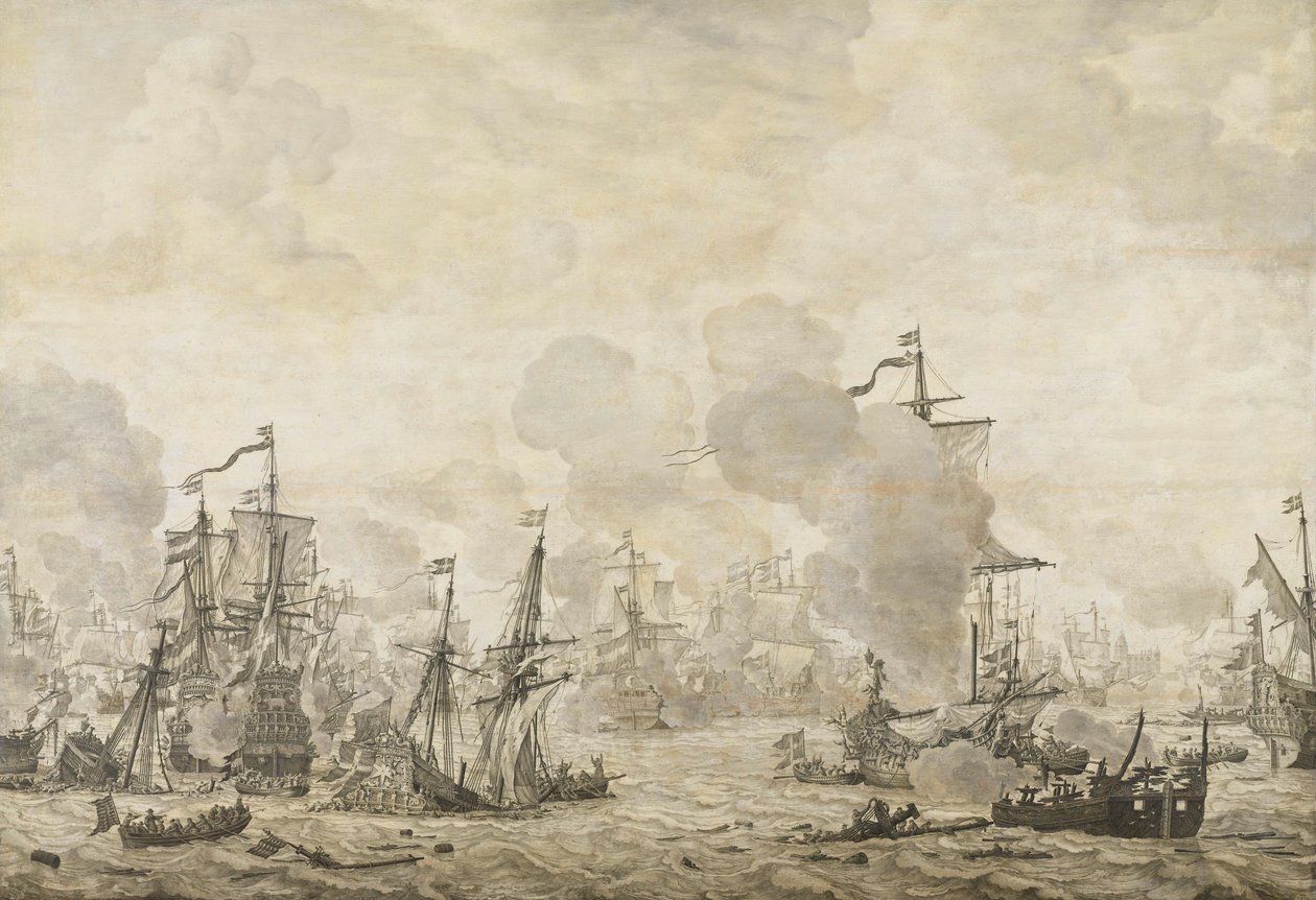 Epizód a holland és a svéd flották közötti csatából a Soundban, 1658. november 8. alkotó: Willem van de Velde (I)
