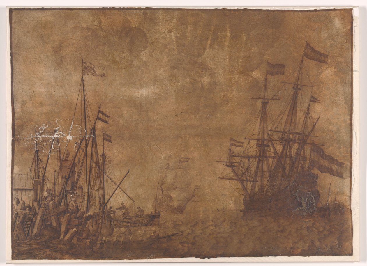Hajók a kikötő fején alkotó: Willem van de Velde (I)