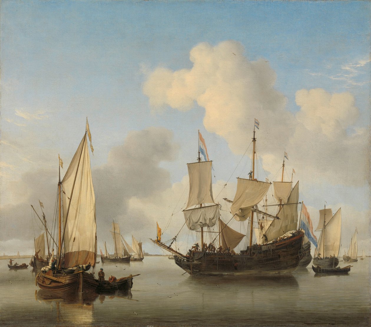 Hajók horgonyban a parton alkotó: Willem van de Velde (II)