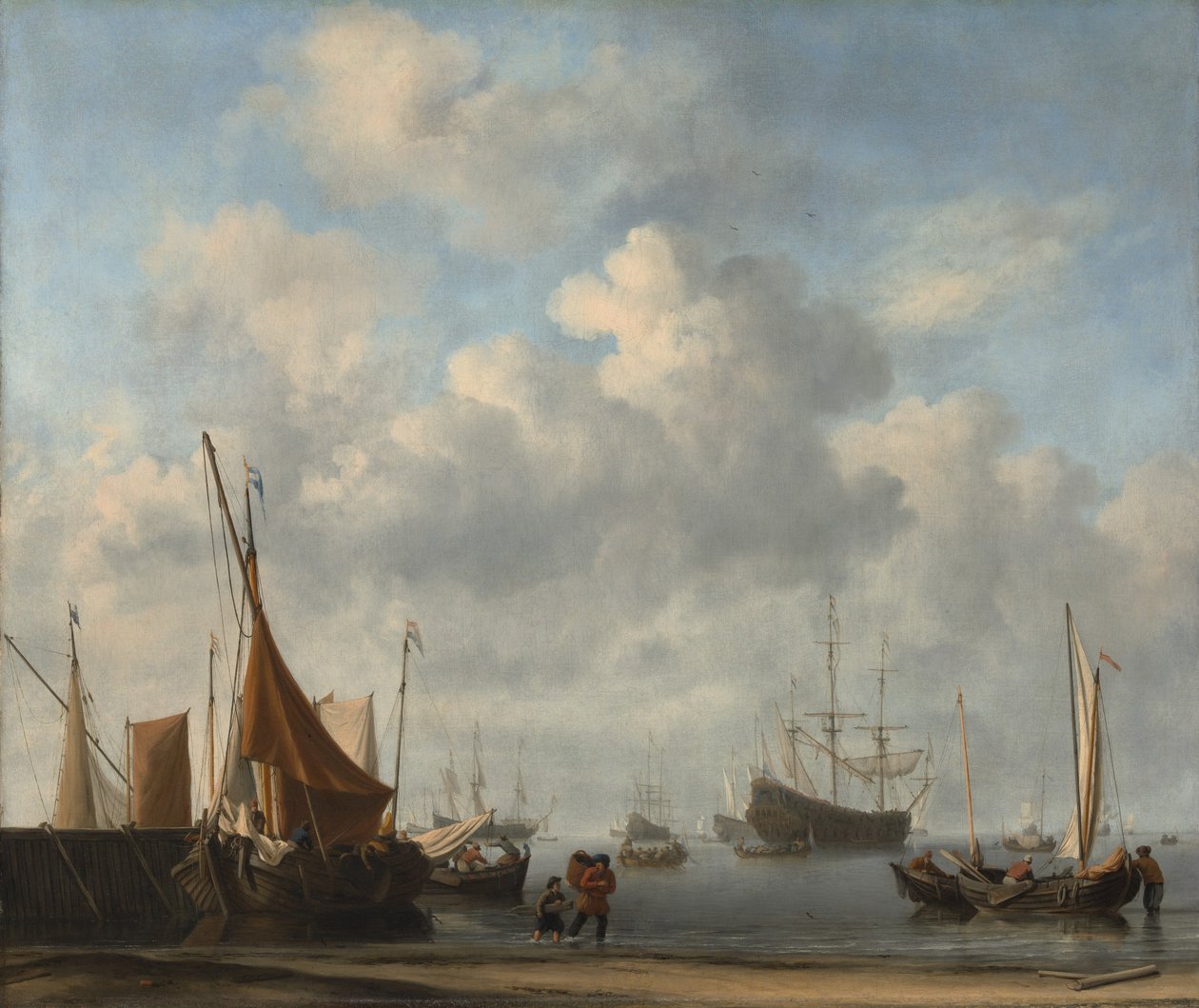 Bejárat egy holland kikötőbe, kb. 1665. alkotó: Willem van de Velde the Younger