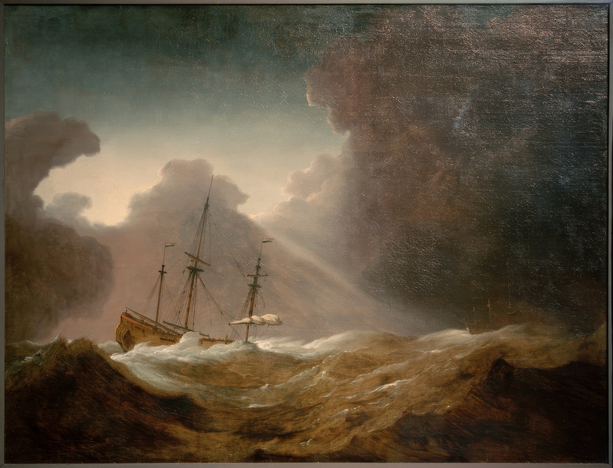 Holland hajó közeledő vihar előtt alkotó: Willem van de Velde the Younger