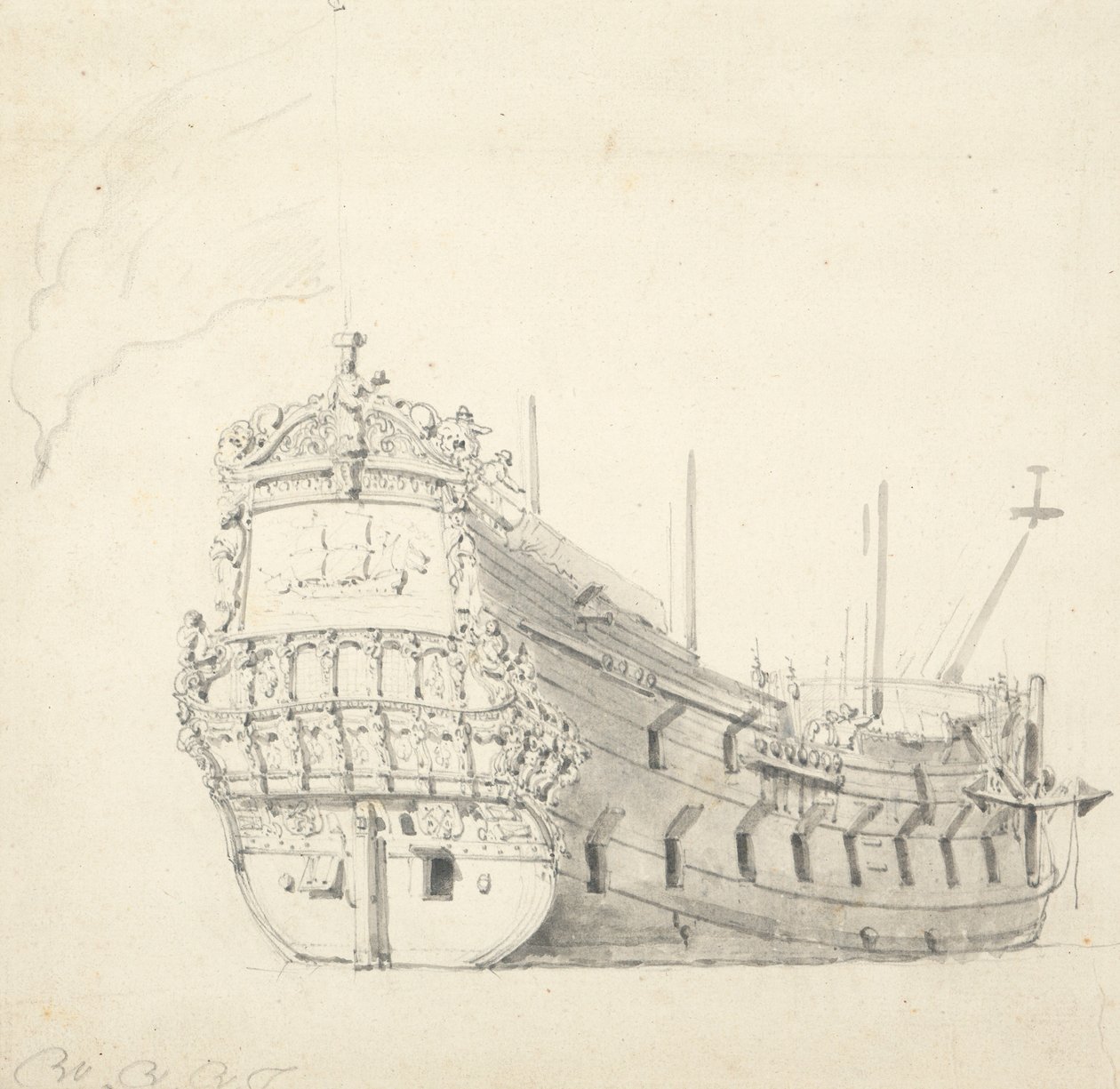 Az "Ijlst" portréja (1653), 1665 körül (grafit, szürke tus) alkotó: Willem van de Velde the Younger