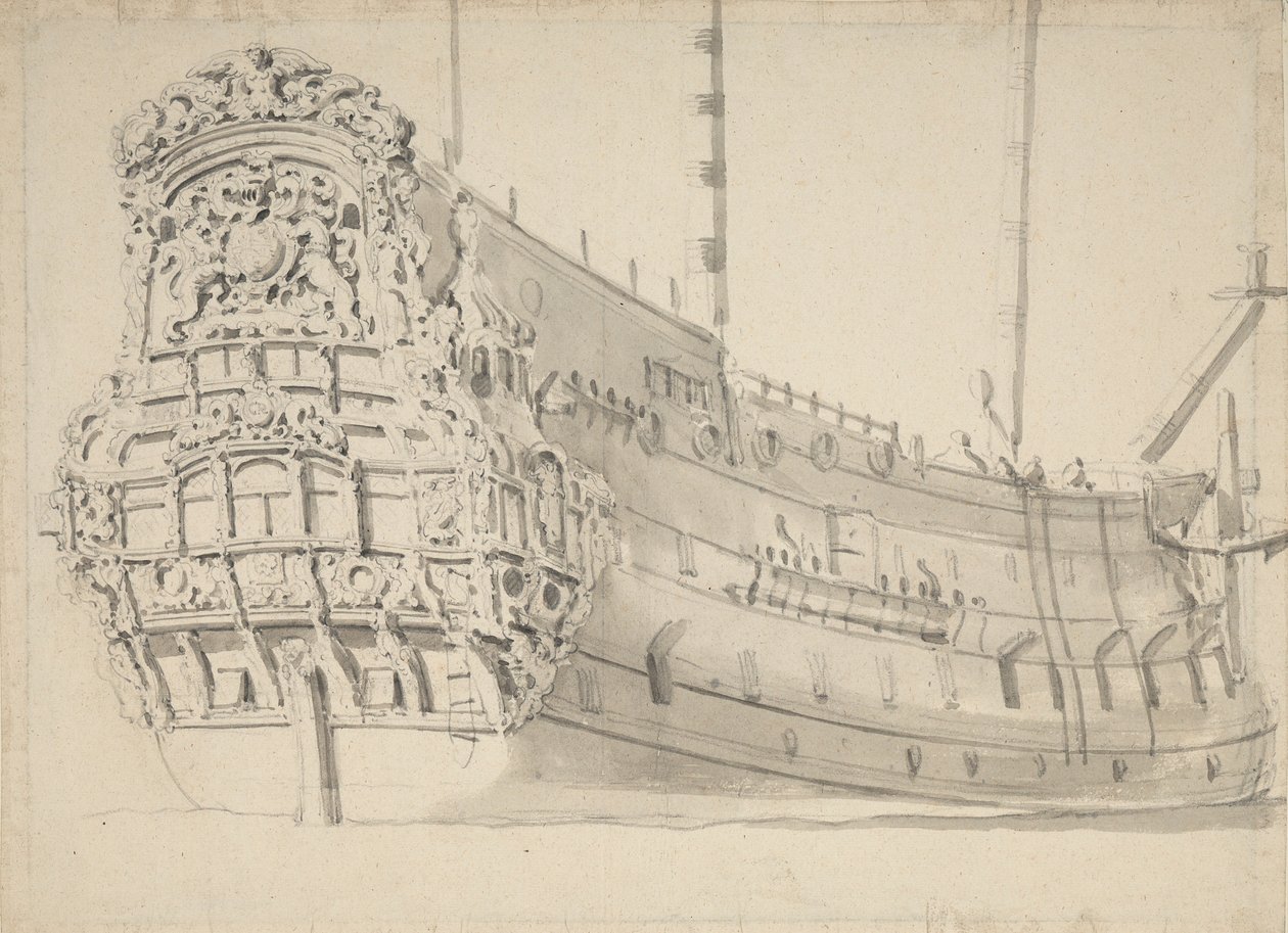 A "Jakab" portréja, 1675 körül (ceruza, tus) alkotó: Willem van de Velde the Younger