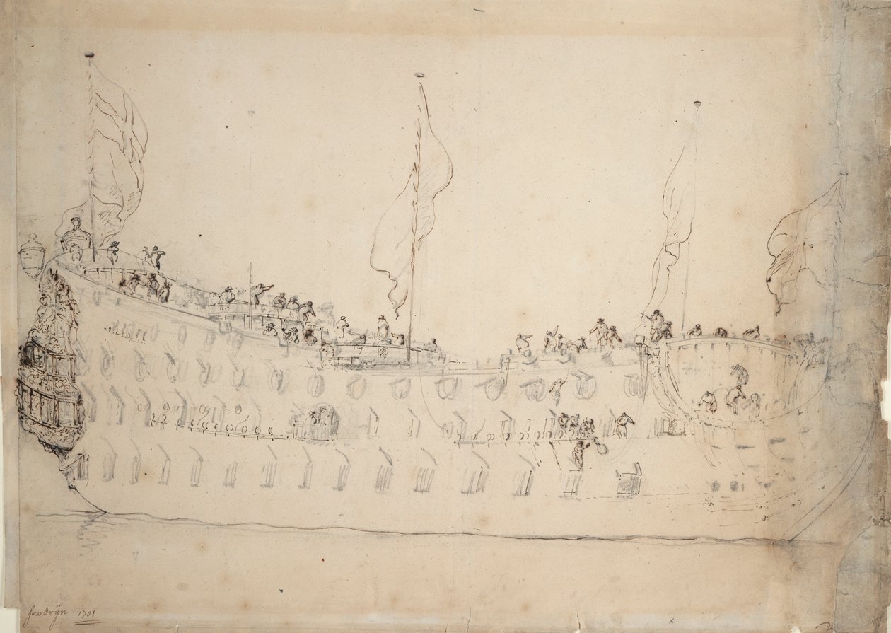 A királyi uralkodó portréja (1701) alkotó: Willem van de Velde the Younger