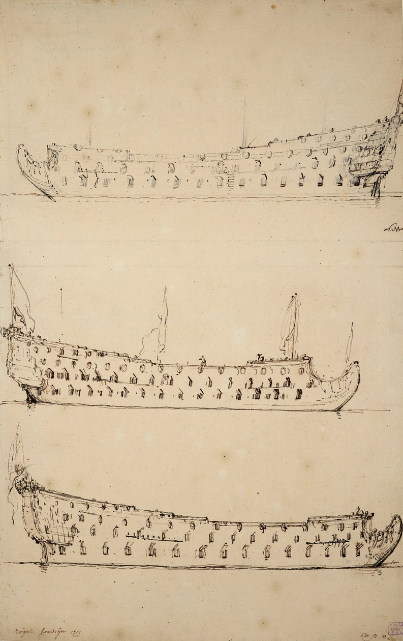 A "királyi uralkodó" portréja alkotó: Willem van de Velde the Younger