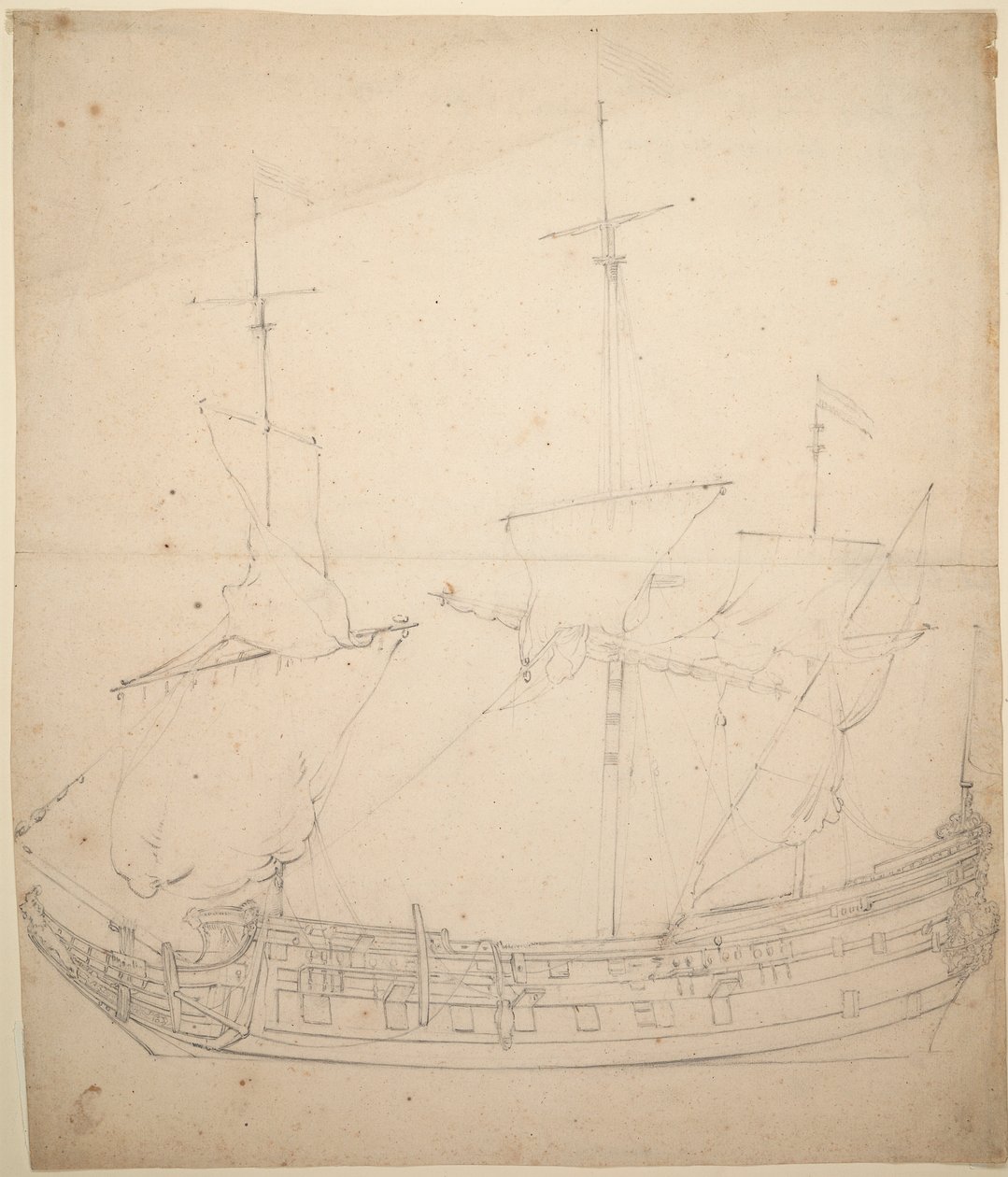 A "Vrede" () portréja, 1661 körül (offset, grafit) alkotó: Willem van de Velde the Younger