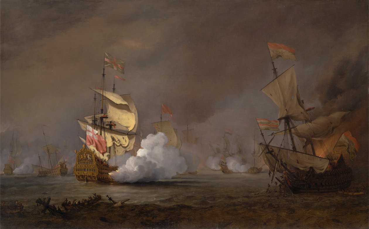 Az angol-holland háborúk tengeri csatája alkotó: Willem van de Velde the Younger