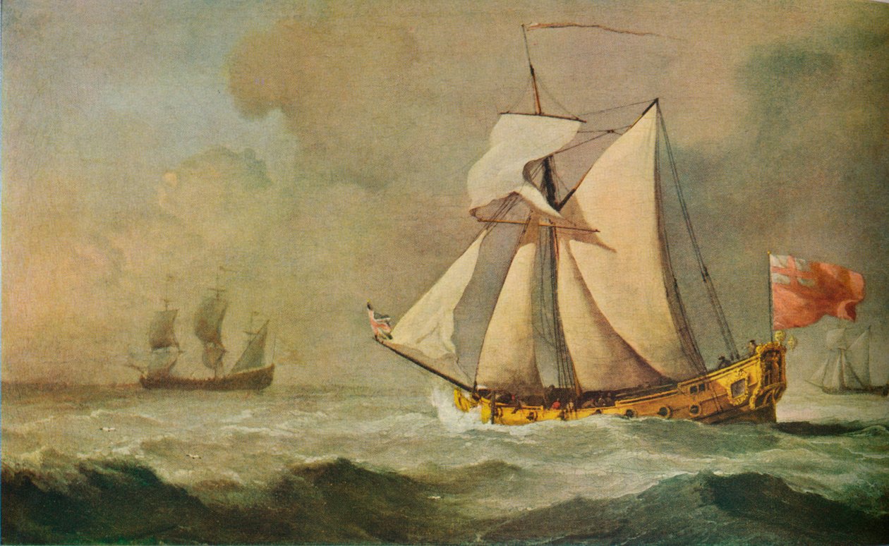 A clevelandi jacht a tengeren friss szellőben, 1678 alkotó: Willem van de Velde the Younger