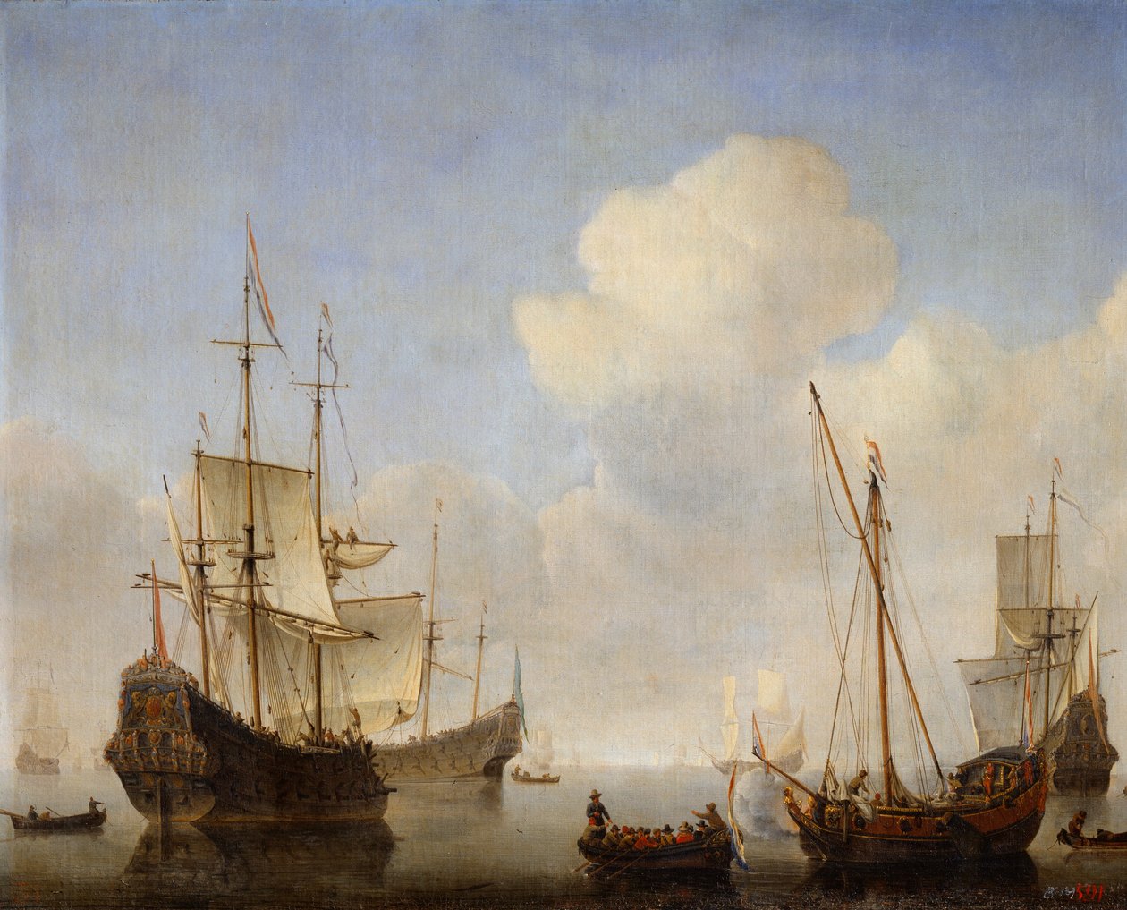 A holland osztag a nyugat-afrikai parton, 1660-as évek. alkotó: Willem van de Velde the Younger