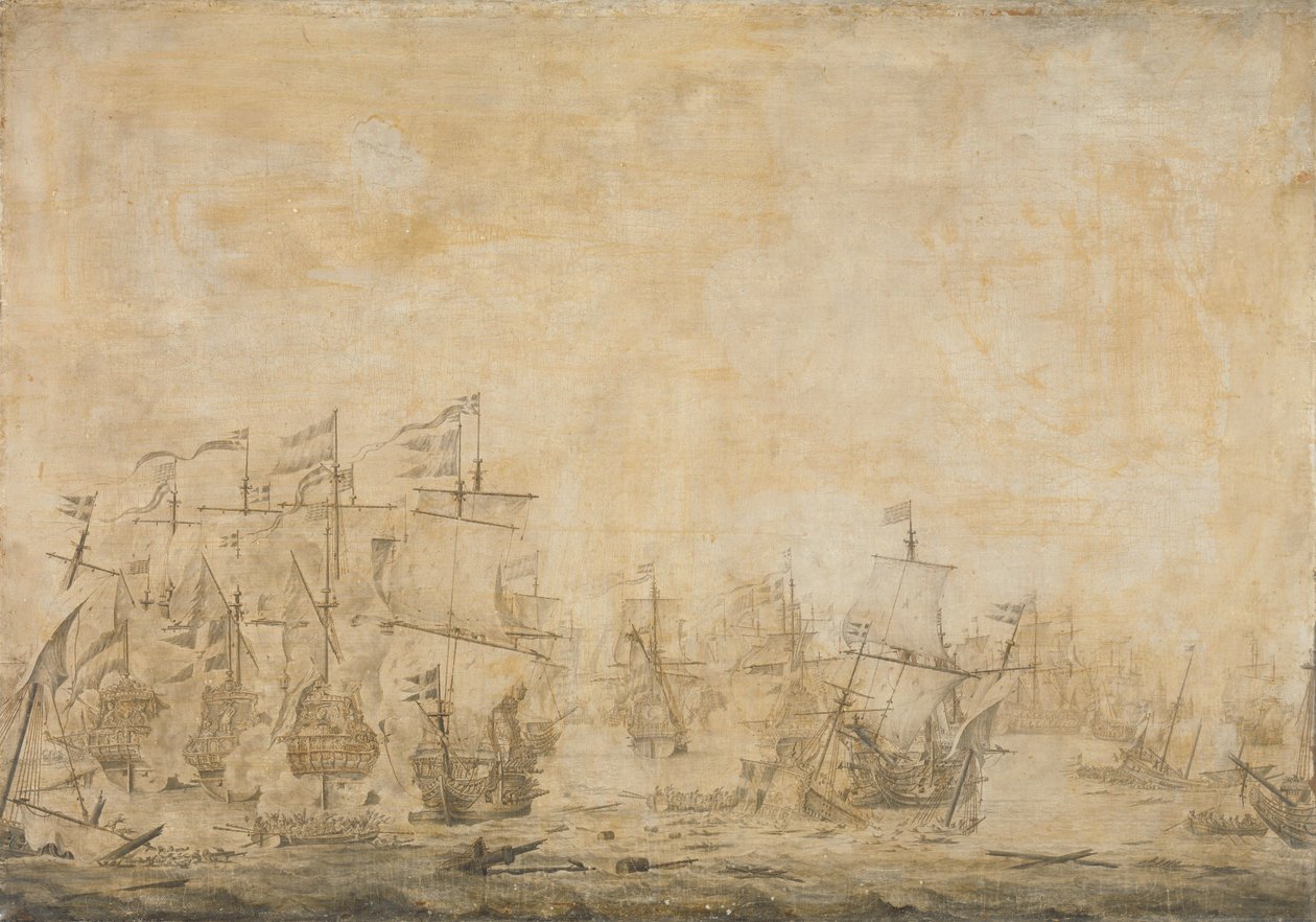Csata a holland és a svéd flotta között alkotó: Willem van de the Elder Velde