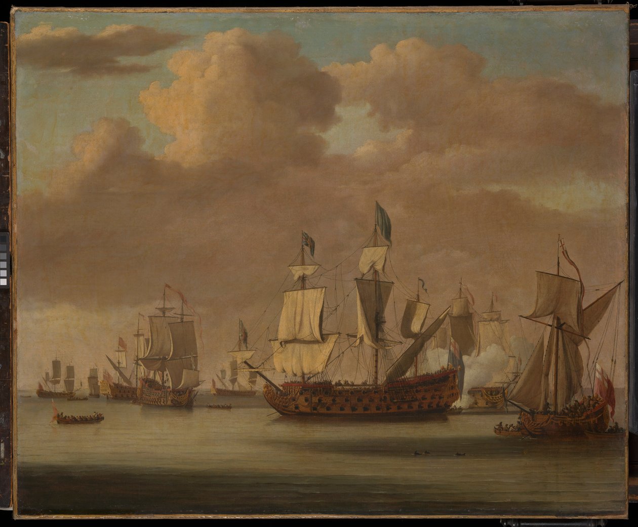 Nyugalom: a "Royal James", egy királyi jacht és más hajók alkotó: Willem van de the Elder Velde