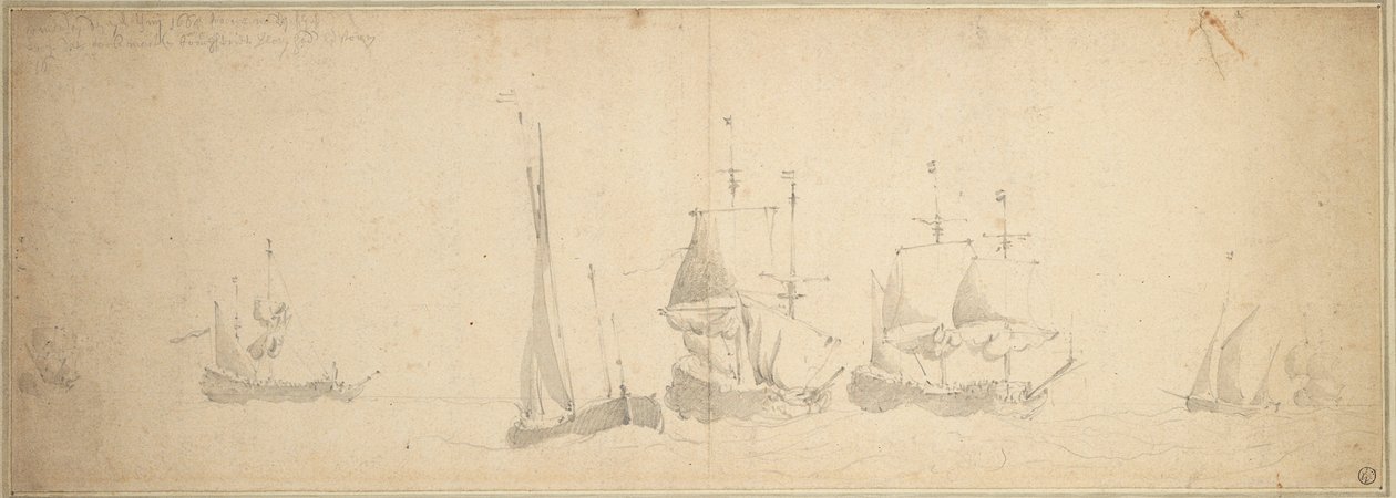 Holland hajók a tengeren, 1665. május 28. - június 7. alkotó: Willem van de the Elder Velde