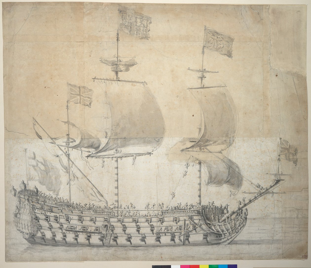 HMS Britannia (rajz) alkotó: Willem van de the Elder Velde