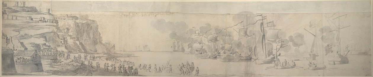Modenai Mária kikötése Doverben, 1673. november 21-december 1., 1673 körül (grafit) alkotó: Willem van de the Elder Velde