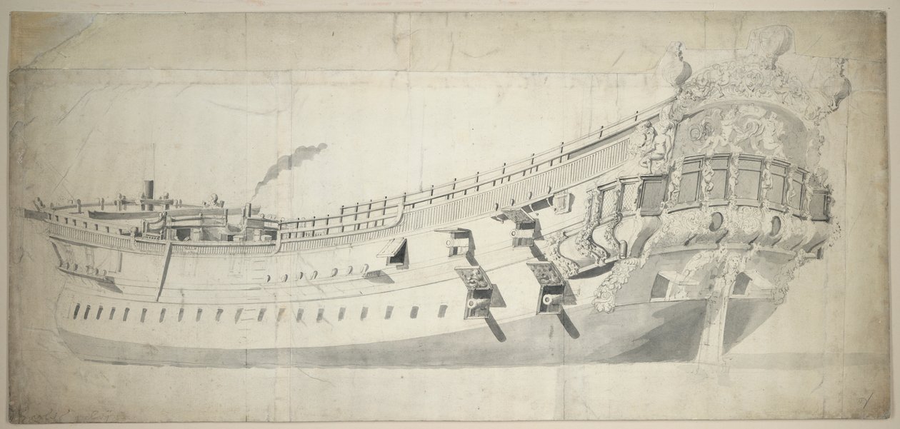 A "Charles Galley" portréja, 1676 körül (grafit, szürke mosás) alkotó: Willem van de the Elder Velde