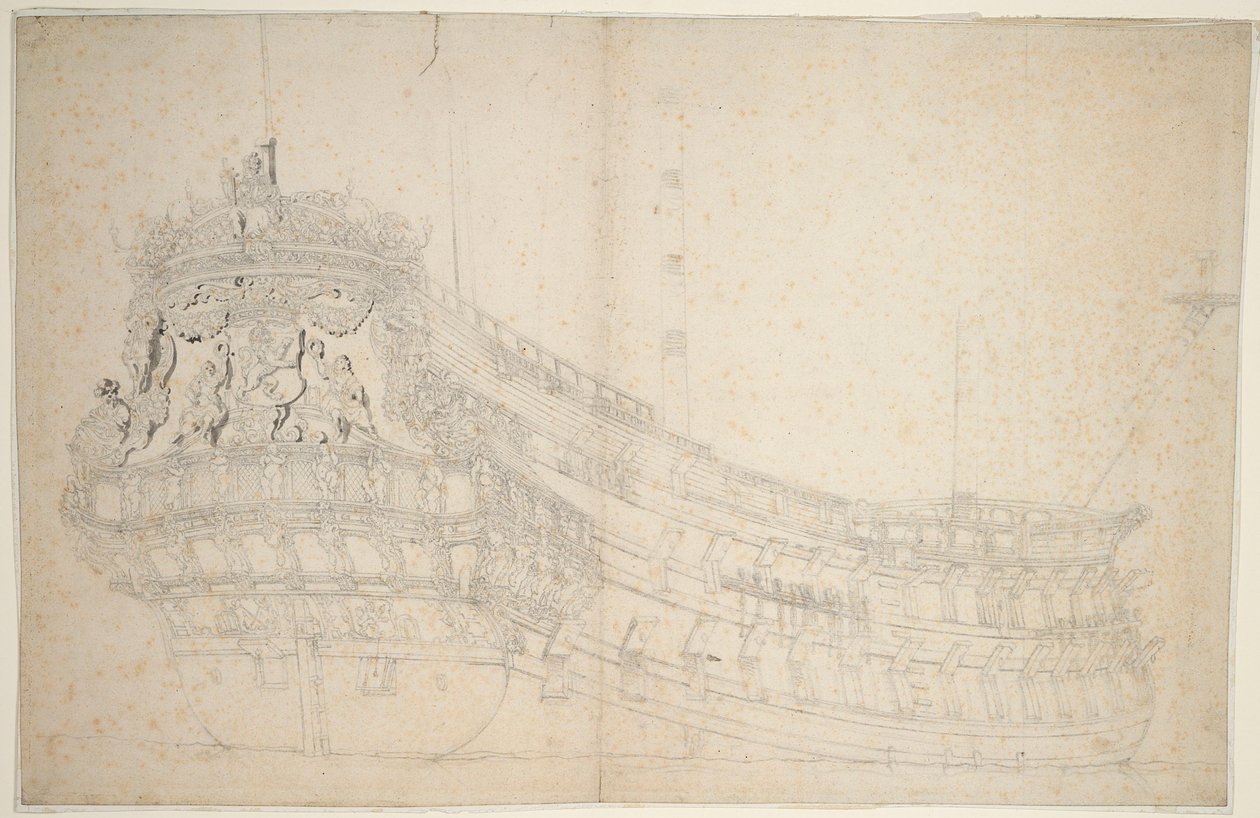 A "Hollandia" portréja, 1666 körül (ofszet, szürke mosás) alkotó: Willem van de the Elder Velde