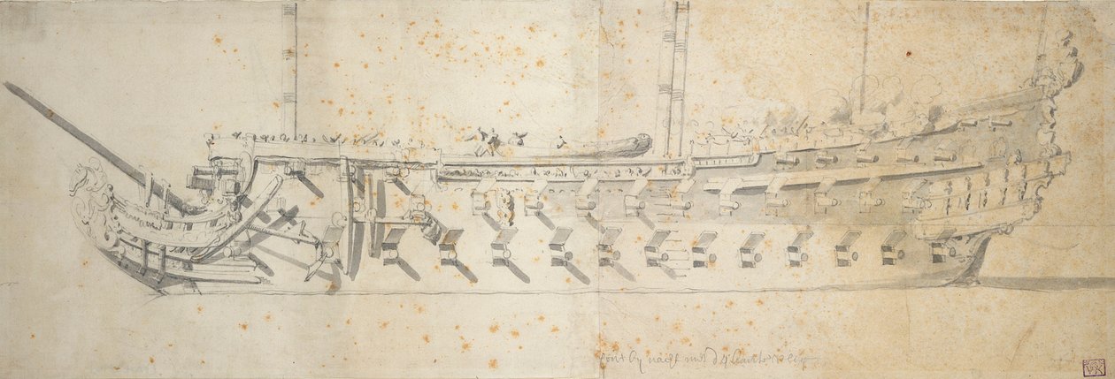A "Royal Thérèse" (), 70-80 ágyús hajó portréja, amelyet 1670-ben "Paris" néven építettek, 1671-ben átnevezték és 1690-ben elítélték. alkotó: Willem van de the Elder Velde