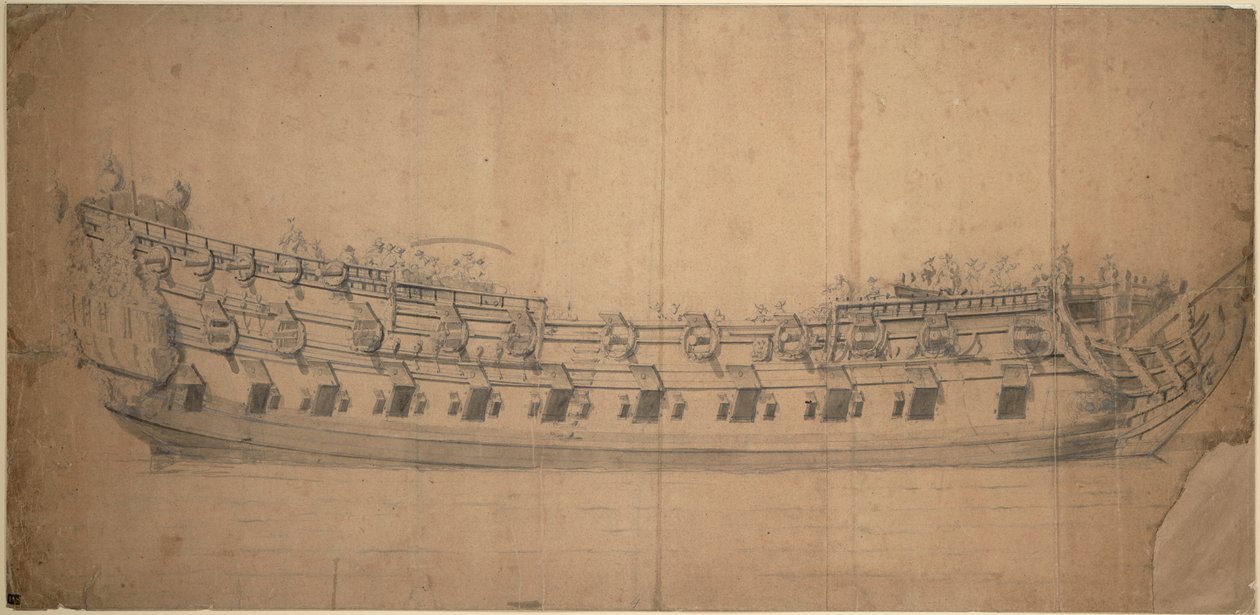 A "Tigris" portréja (1647), 1681 körül (grafit, szürke tus) alkotó: Willem van de the Elder Velde