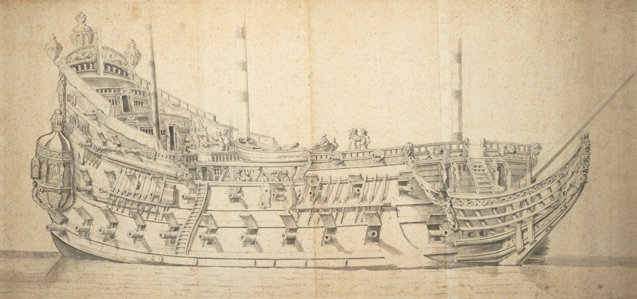 A "Tre Foldighed" portréja, 1659 körül (szürke mosás) alkotó: Willem van de the Elder Velde