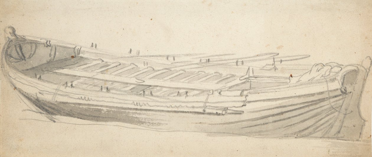 Hajó uszályának tanulmánya, 1665 körül (grafit, szürke mosás) alkotó: Willem van de the Elder Velde