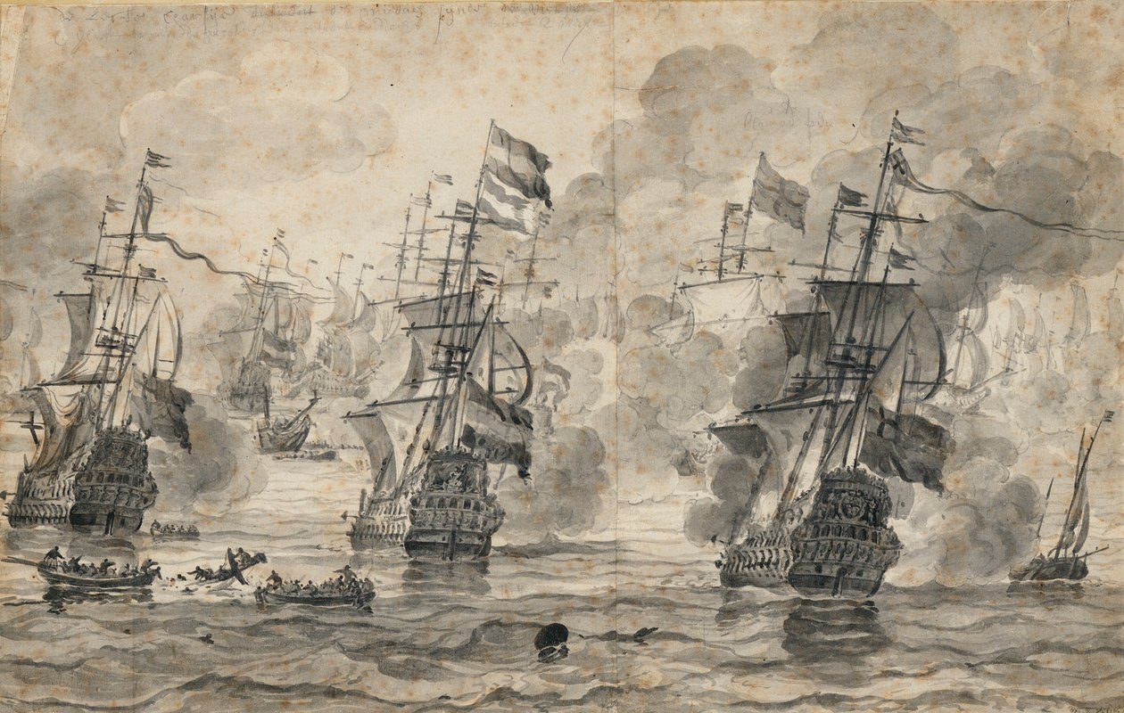 A scheveningeni csata, 1653. július 31.: a csata utolsó hágója alkotó: Willem van de the Elder Velde