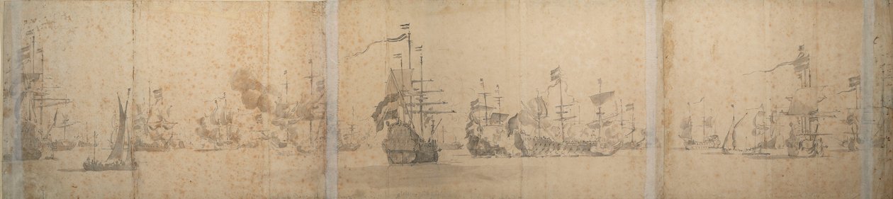 A holland flotta Hollandia partjainál 1664 novembere alkotó: Willem van de the Elder Velde