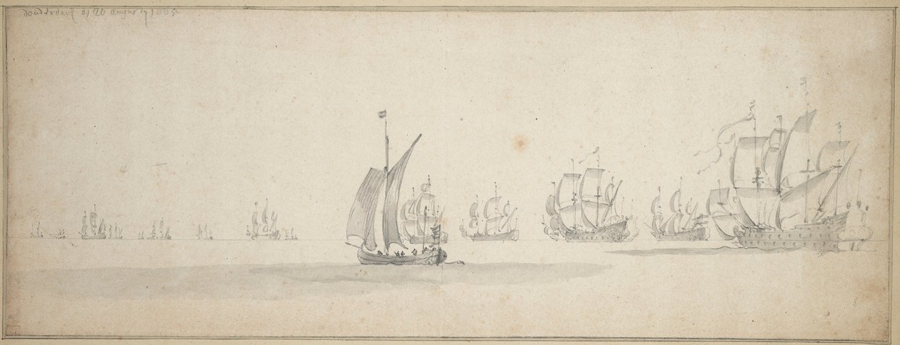 A holland flotta útban a skót partok felé alkotó: Willem van de the Elder Velde