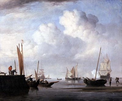 Halászhajók és egyéb vitorlás hajók (olaj, vászon) alkotó: Willem van de Velde the Younger