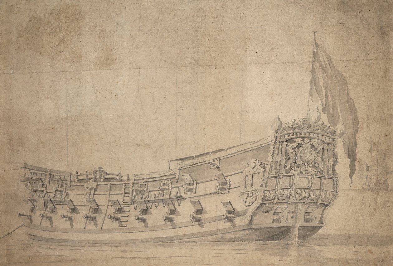 A "Gondviselés" portréja, 1661 körül (grafit, szürke mosás) alkotó: Willem van de Velde the Younger