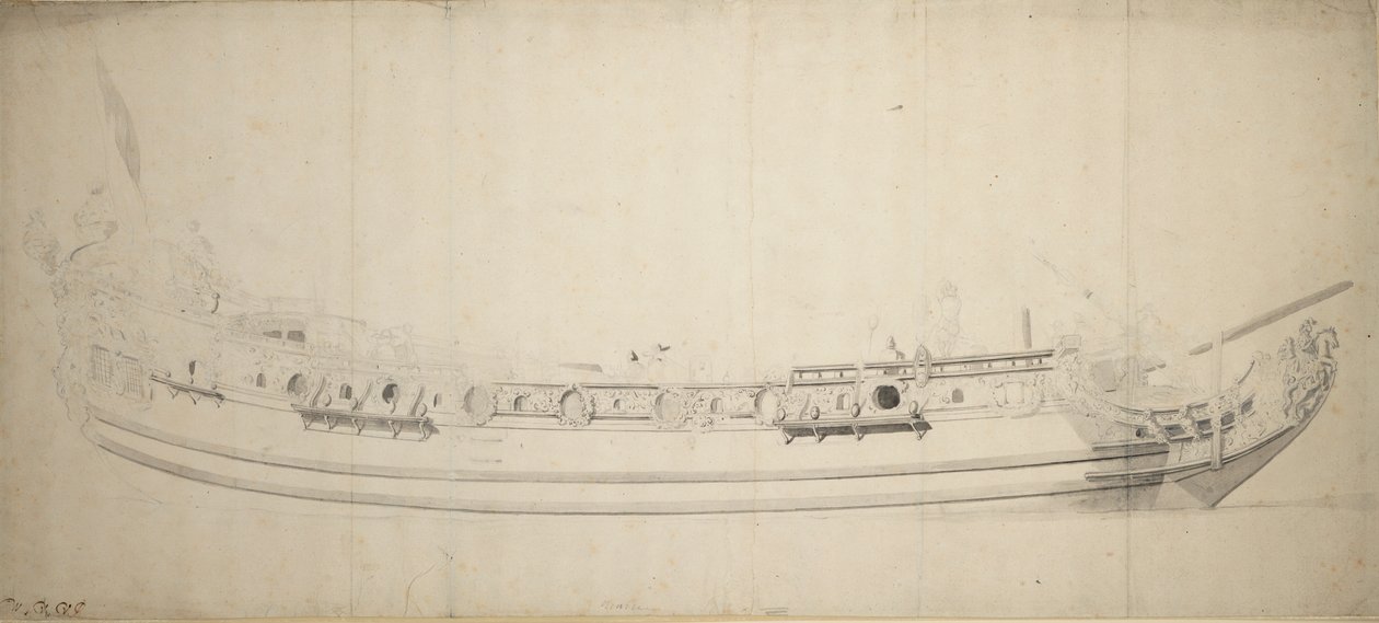 A "Saudadoes" portréja, 1676 körül (grafit, szürke mosás) alkotó: Willem van de Velde the Younger