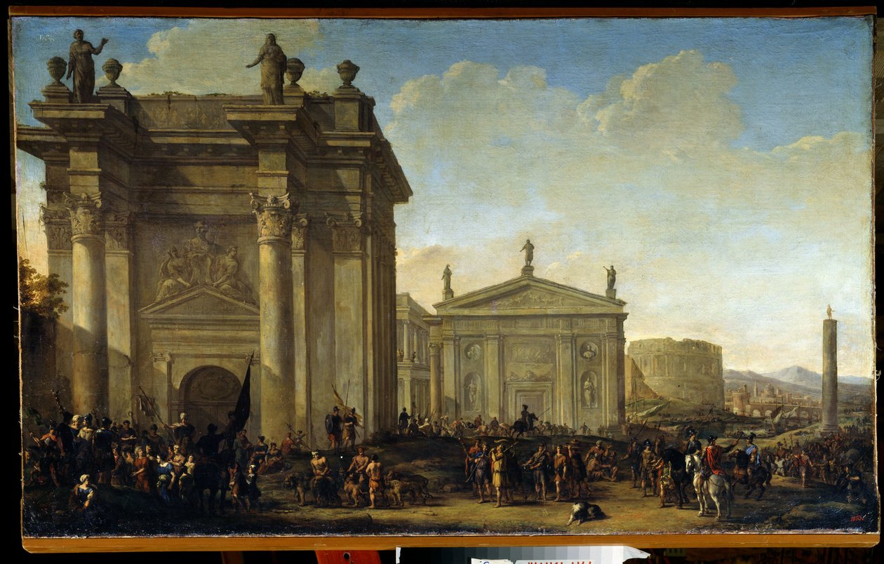 Diadalmenet. Ifjabb Willem van de Velde (1633-1707) festménye. Olaj, vászon, holland művészet, barokk stílus. Állami Szabadtéri Múzeum Palace Gatchina, Szentpétervár. alkotó: Willem van de Velde the Younger