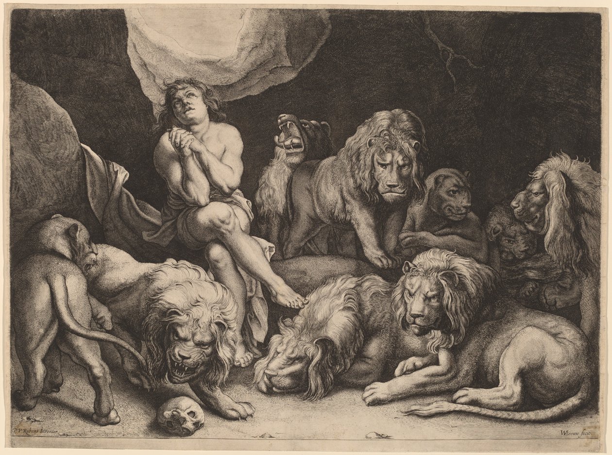 Daniel az Oroszlánok barlangjában alkotó: Willem van der Leeuw after Sir Peter Paul Rubens
