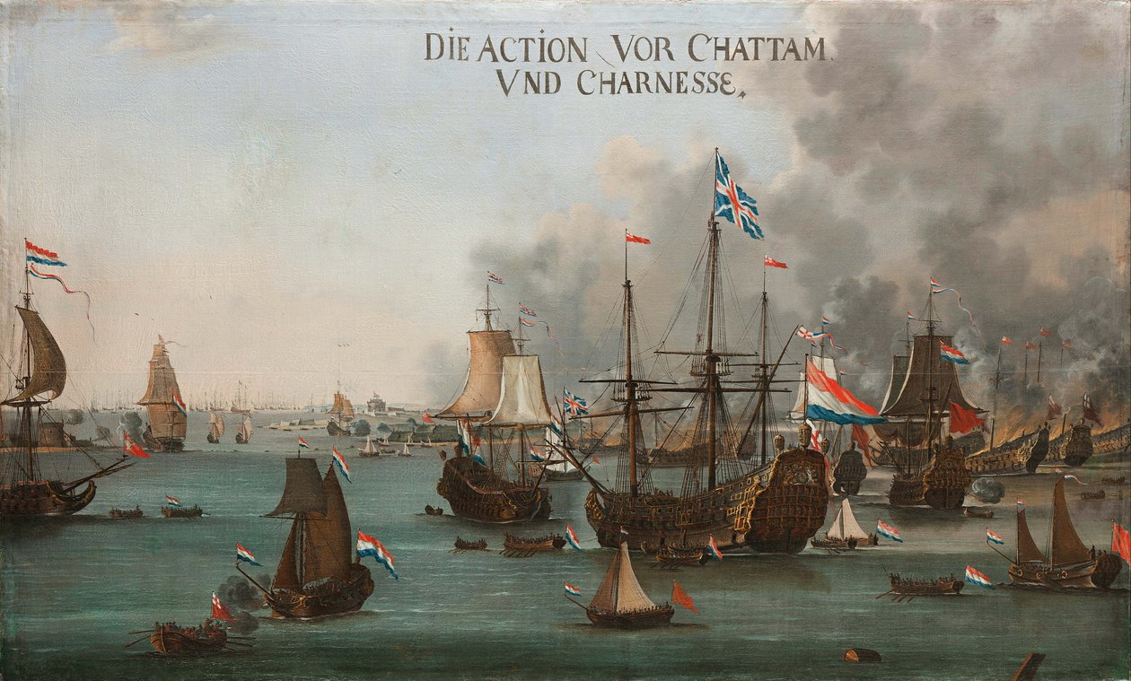 A chathami csata, 1667 körül. alkotó: Willem van der Stoop