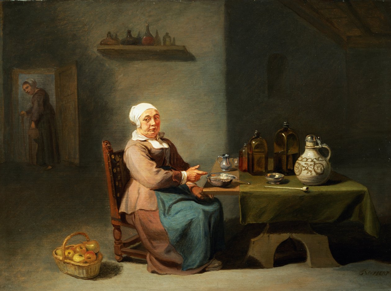 Egy nő a konyhában alkotó: Willem van the Elder Herp