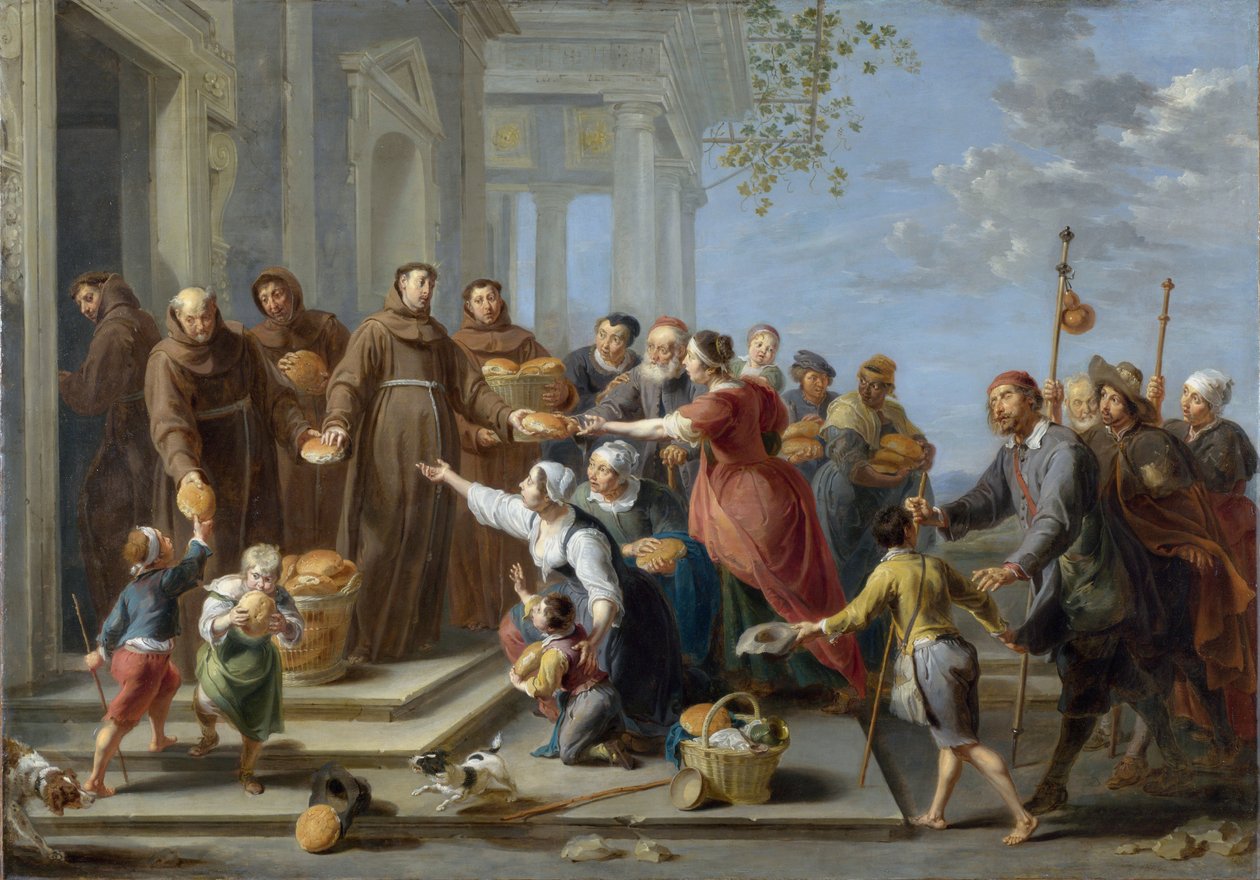 Páduai Szent Antal kenyeret oszt - Willem van Herp l