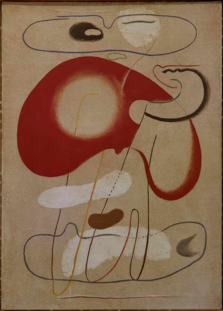 Kép barna formával alkotó: Willi Baumeister