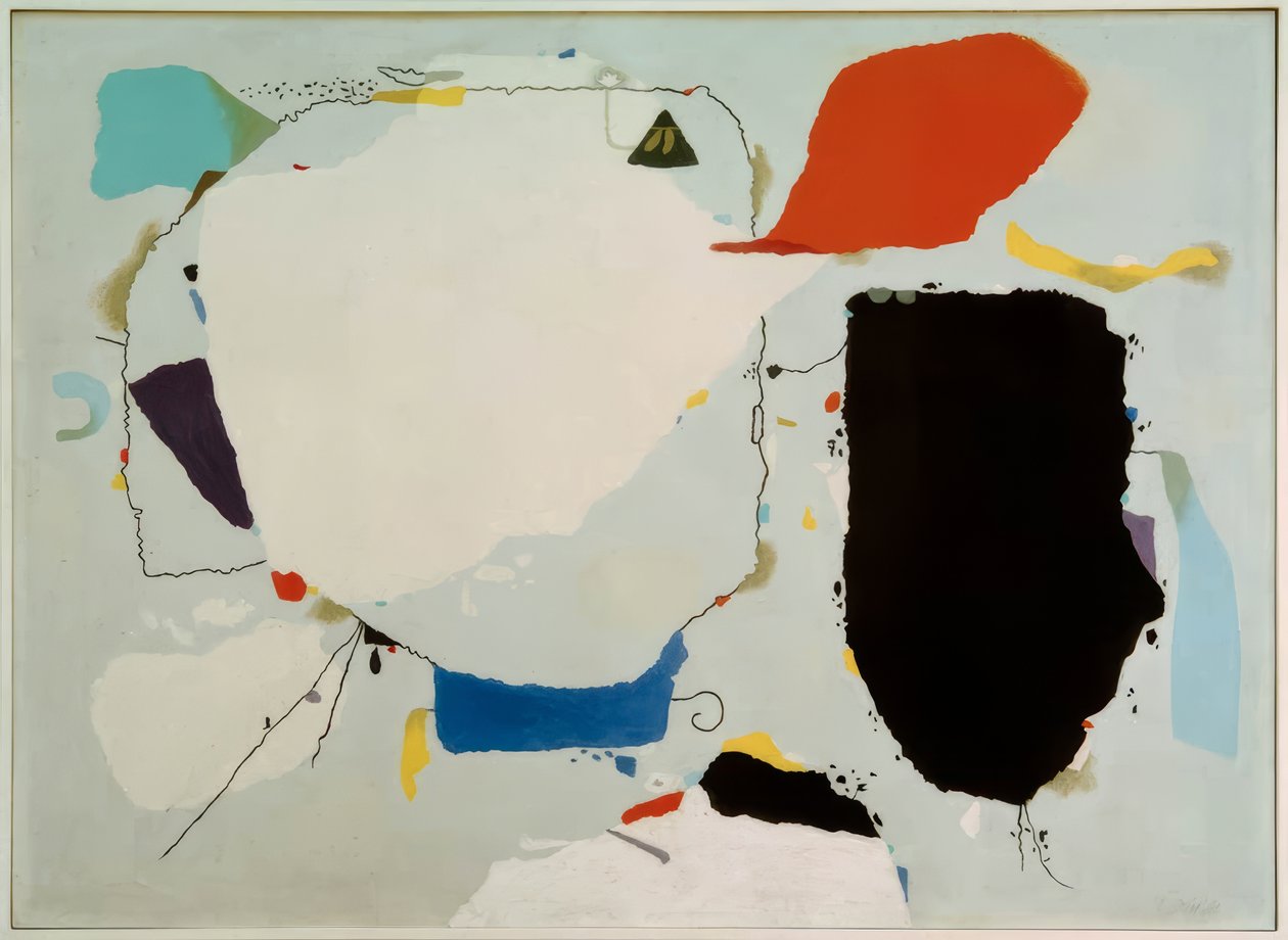 Monturi piros és kék színben alkotó: Willi Baumeister