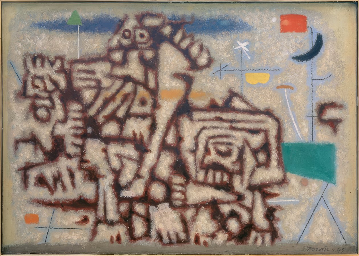 Két világkorszak (kék változat) alkotó: Willi Baumeister