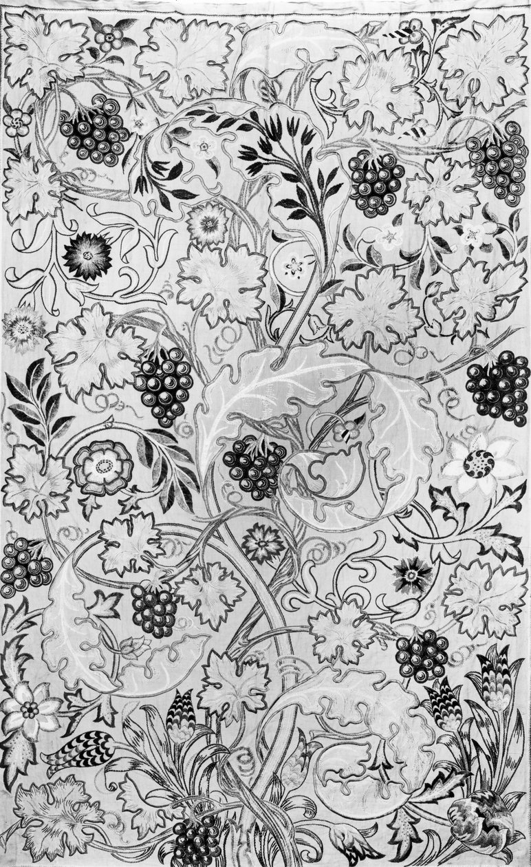 A szőlő, 1878 (selyem vászonra) (bw print) alkotó: May Morris