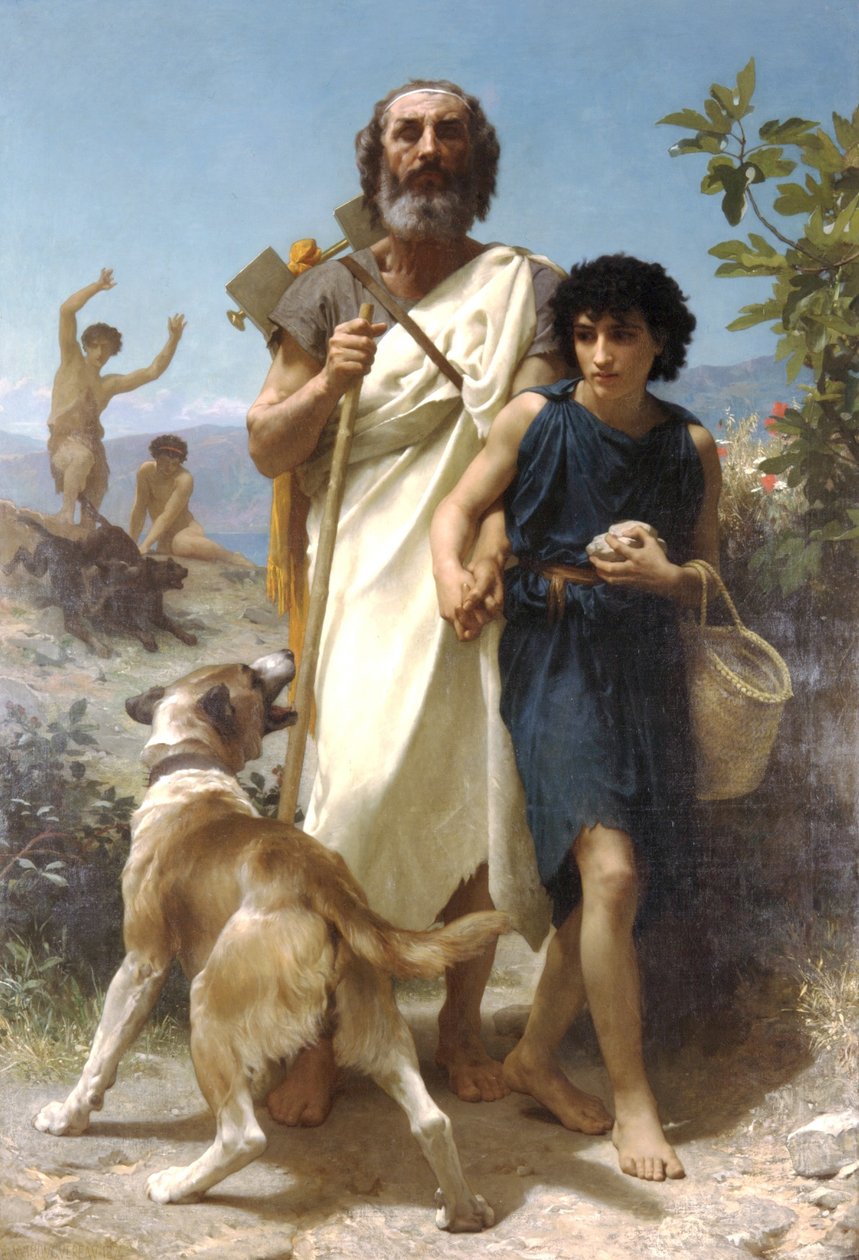 Homérosz és útmutatója (1874) alkotó: William Adolphe Bouguereau