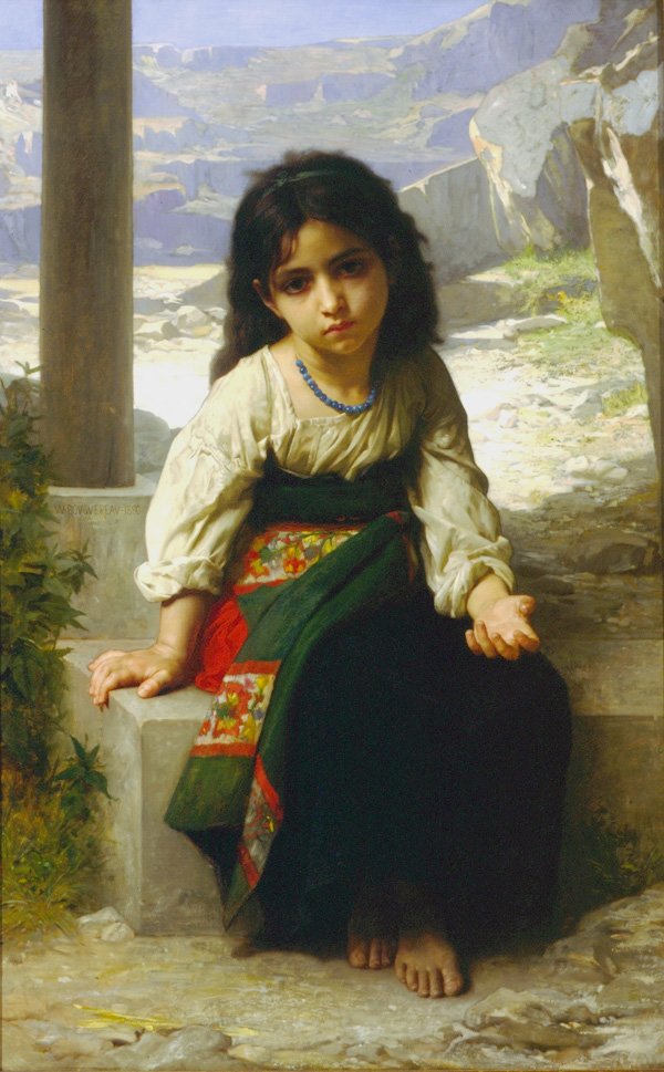 A kis koldus (1880) alkotó: William Adolphe Bouguereau