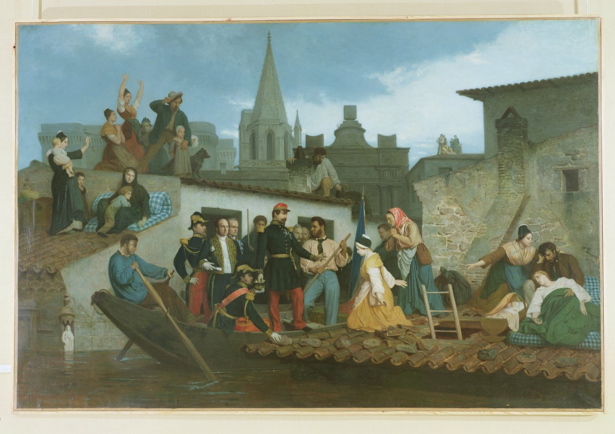 III. Napóleon (1808-73) meglátogatta Tarascon árvíz áldozatait 1856 júniusában, 1856 alkotó: William Adolphe Bouguereau