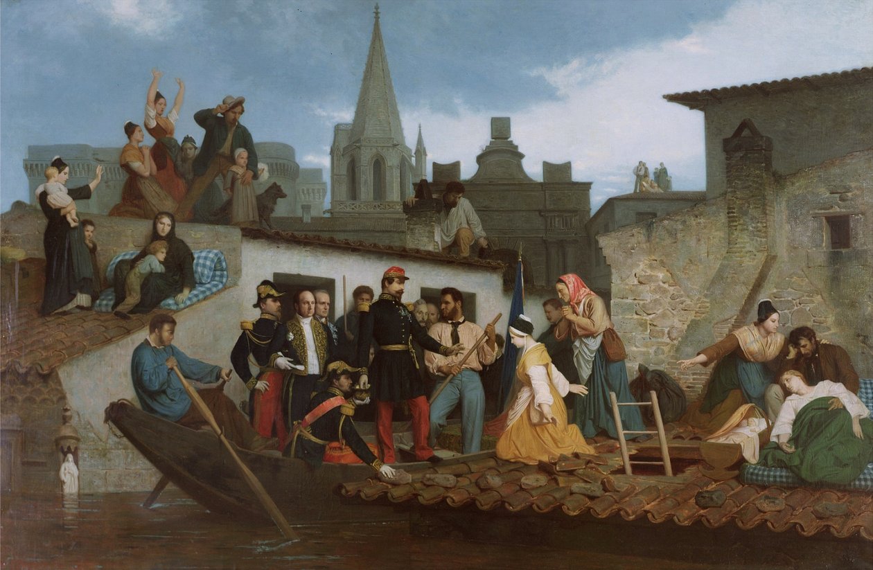 Napóleon Tarascon árvíz áldozatainak látogatása alkotó: William Adolphe Bouguereau