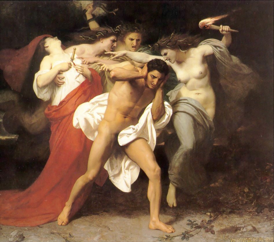 Oresztész lelkiismeret -furdalása alkotó: William Adolphe Bouguereau