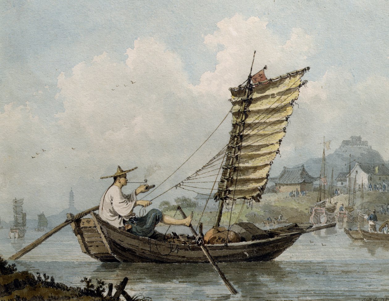 Kínai tengerész dohányzik a szemétben, 1795 (wc) alkotó: William Alexander