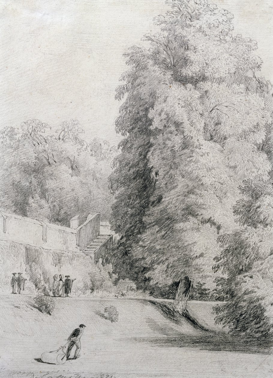 New College Garden, 1821 alkotó: William Alfred Delamotte