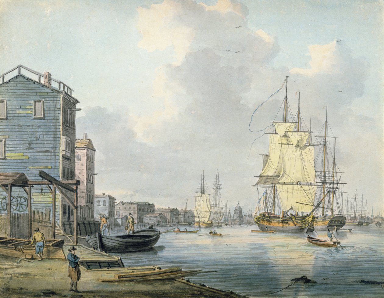 A Rotherhithe-i Temze, 1790-es évek, alkotó: William Anderson