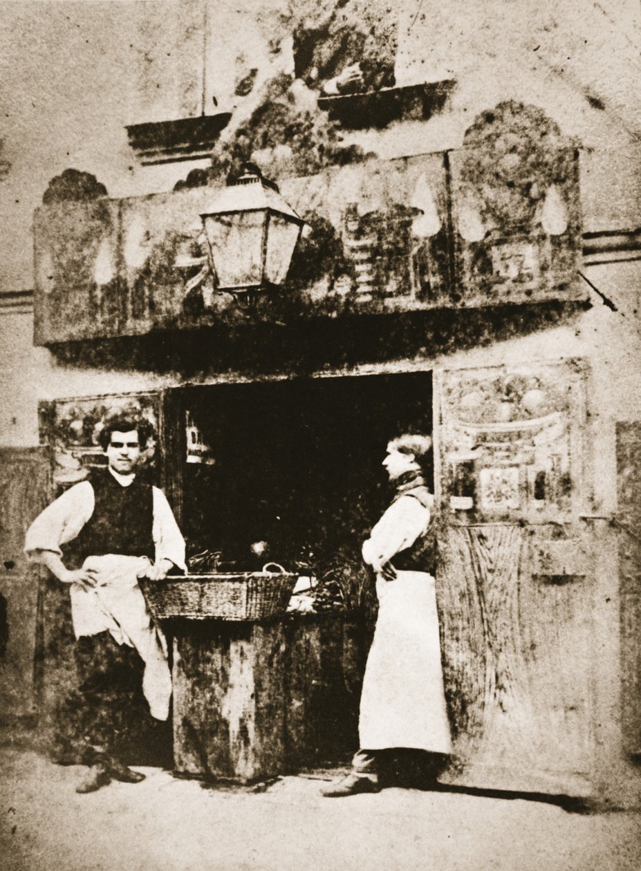 Élelmiszerbolt, Szentpétervár, 1868 körül (szépia fotó) alkotó: William Andreevich Carrick