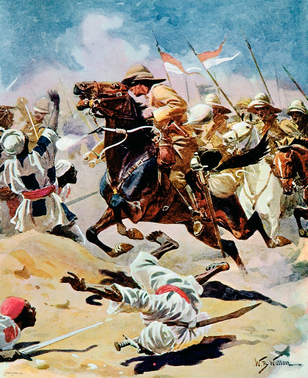 A 21. lándzsások támadása Omdurmánban, 1898. szeptember 2. alkotó: William Barnes Wollen